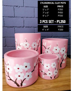 Cherry Blossom Series Pink Clay Pots