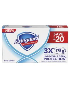 Safeguard Pure White Tripid Pack Soap 175g x 3pcs